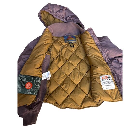 Eddie Bauer Skyliner Down Jacket Purple Gold Hooded Vintage M Small - Picture 4 of 5